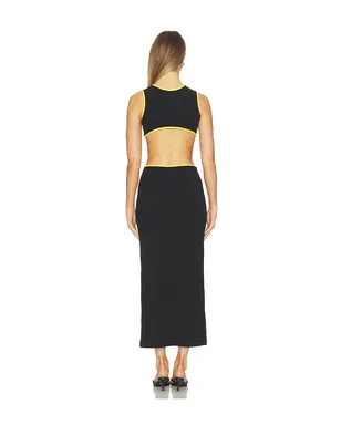 Saudade カットアウトドレス - Black,Yellow. - サムネイル3