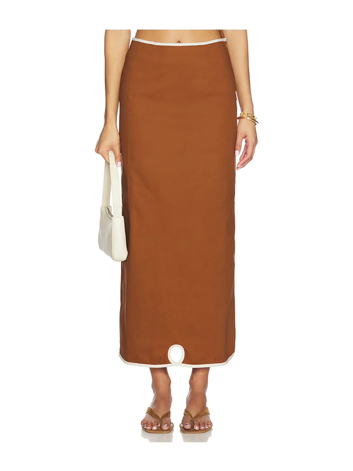 Saudade ZUMA マキシスカート - Brown,White. - 画像1