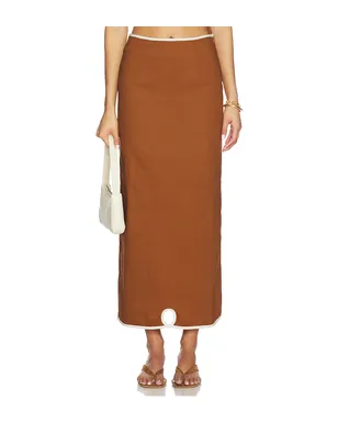 Saudade ZUMA マキシスカート - Brown,White. - サムネイル1