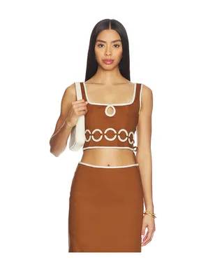 Saudade ZUMA ビスチェトップ - Brown,White. - サムネイル1