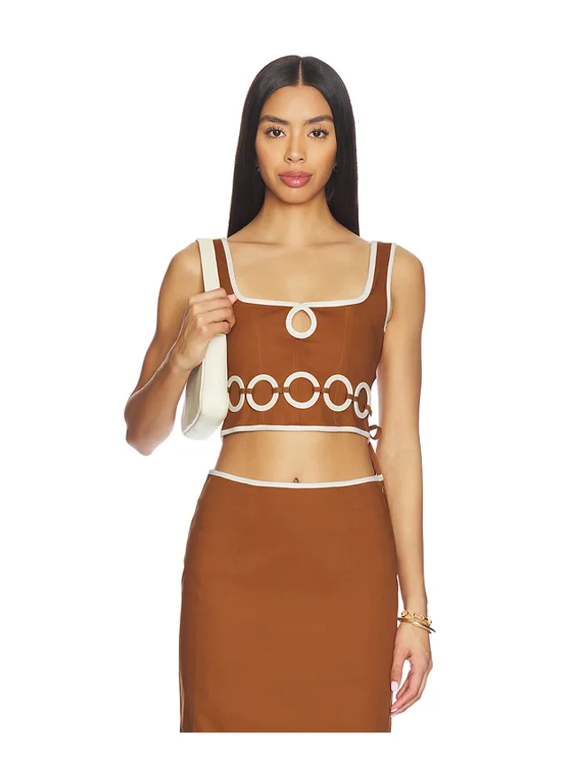 Saudade Saudade ZUMA ビスチェトップ - Brown,White.の商品画像