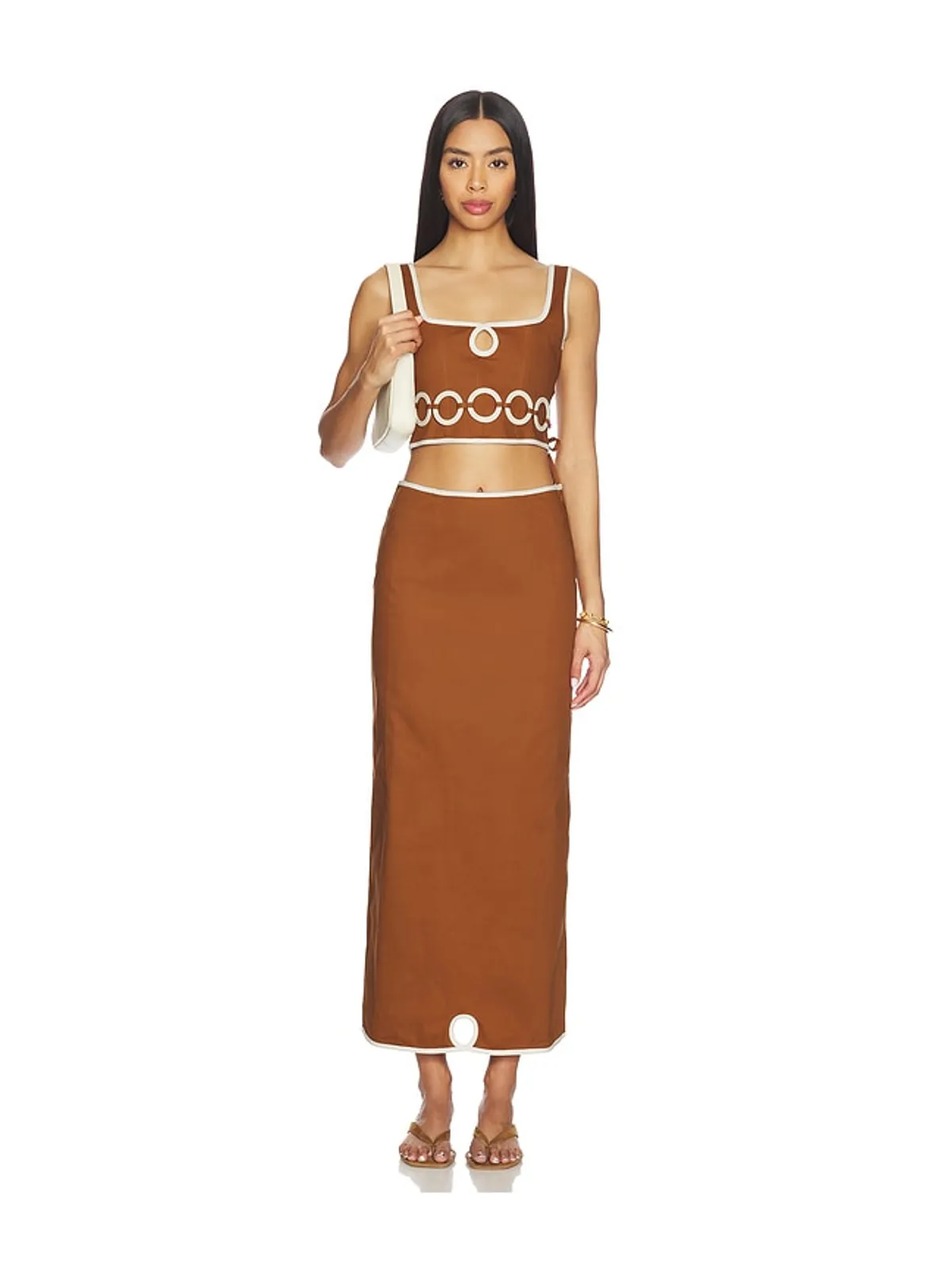 Saudade ZUMA ビスチェトップ - Brown,White. - 画像4