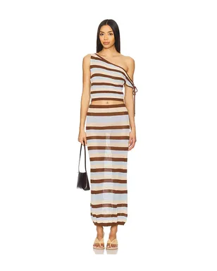 SEVEN WONDERS HAZEL ミディ丈スカート - Brown,Beige,Baby Blue. - サムネイル5