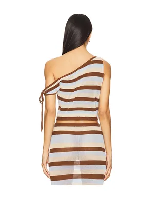 SEVEN WONDERS HAZEL ワンショルダートップ - Brown,Beige,Baby Blue. - サムネイル3