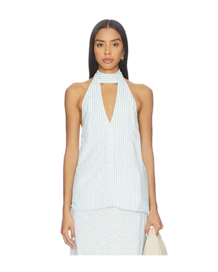 SEVEN WONDERS DANIA トップ - Blue,White. - サムネイル1