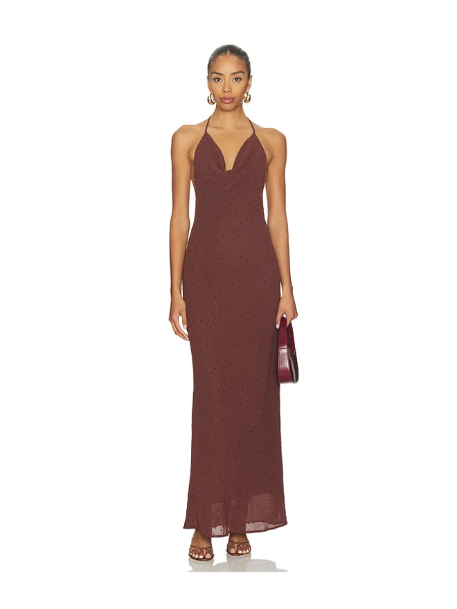 SNDYS SNDYS NADENE DIAMANTE HALTER MAXI ドレスの商品画像