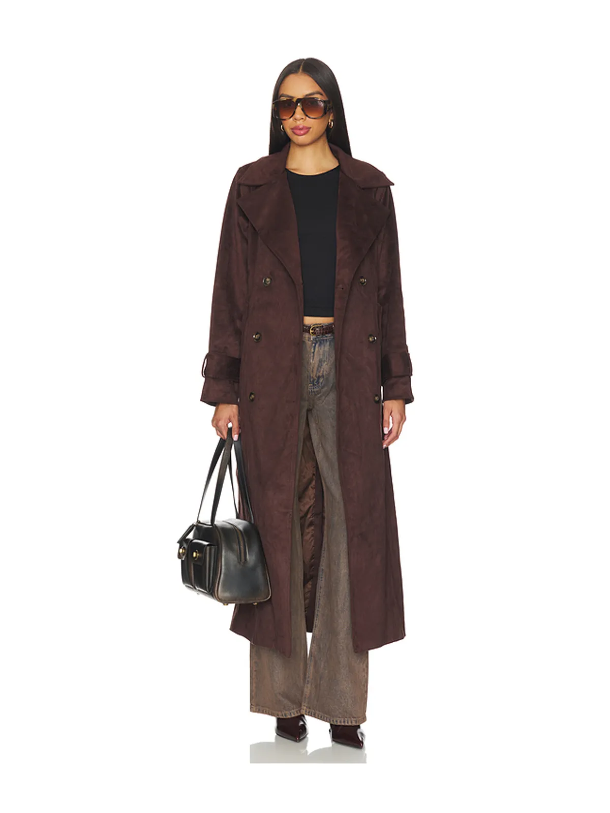 SNDYS SUTTON FAUX SUEDE トレンチコート - 画像2