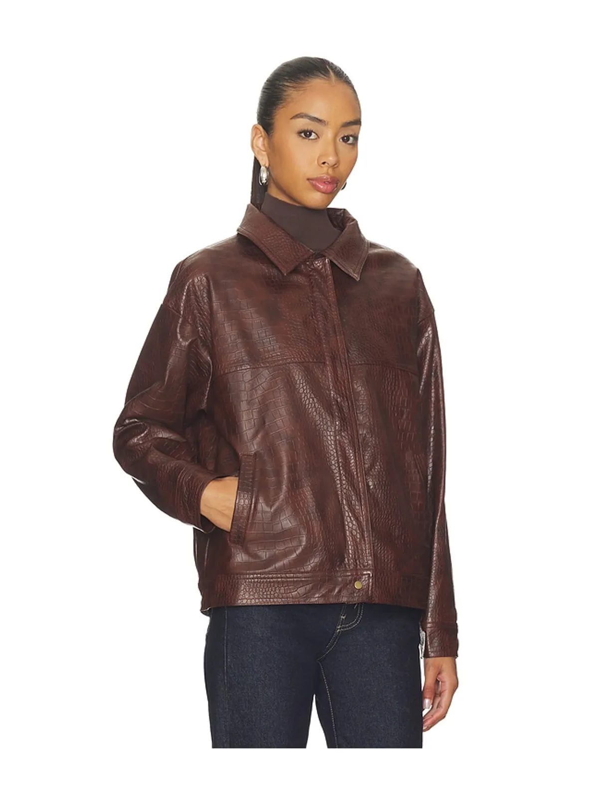 SNDYS WENDY CROC PU LEATHER ジャケット - 画像3