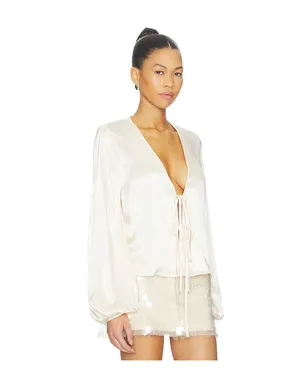 SNDYS Lucille Tie Front Long Sleeve Top - サムネイル2