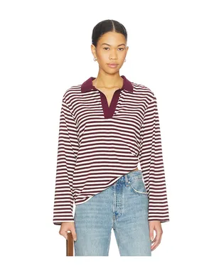 SNDYS BANKS POLO トップ - Burgundy,White. - サムネイル1