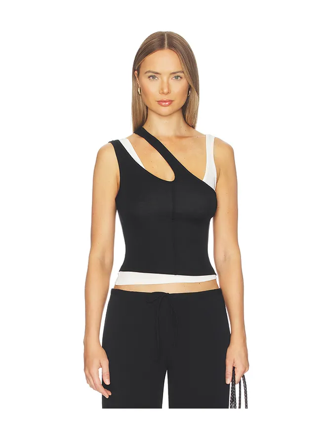 SNDYS SNDYS ADANA TANK トップ - Black,White.の商品画像