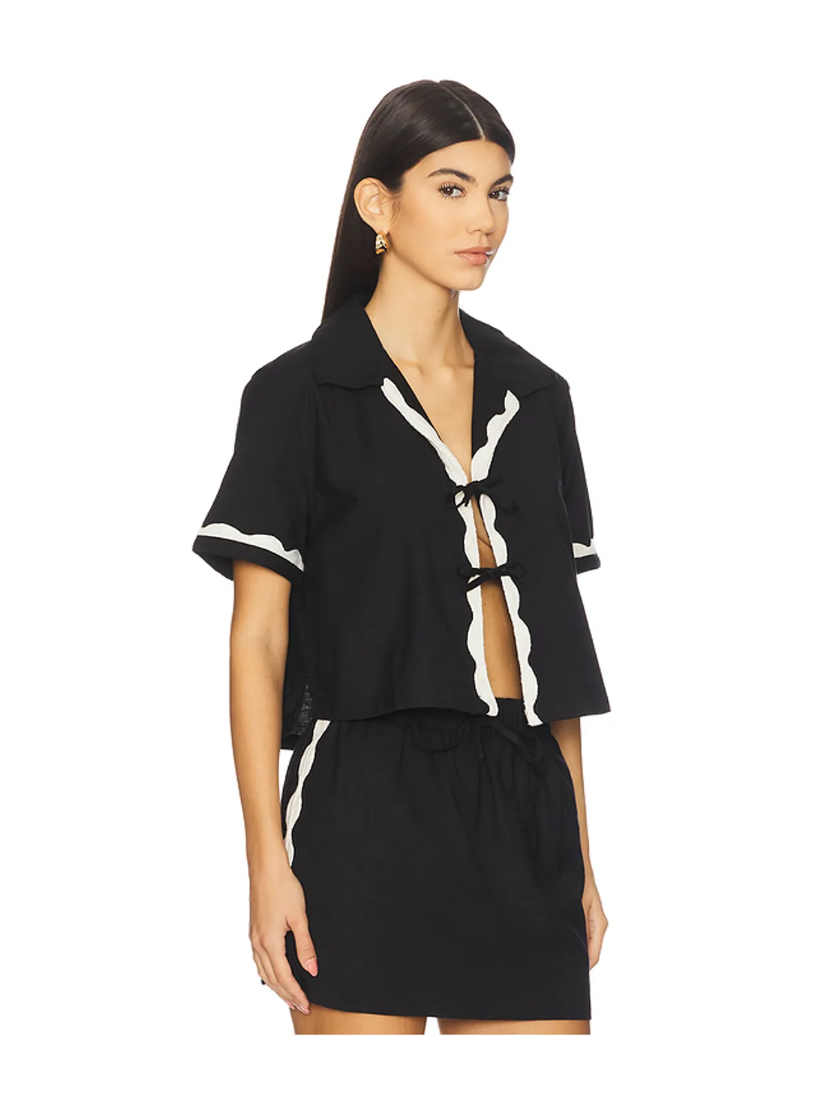 Seafolly TIE FRONT SHIRT リボンフロントシャツ - 画像2