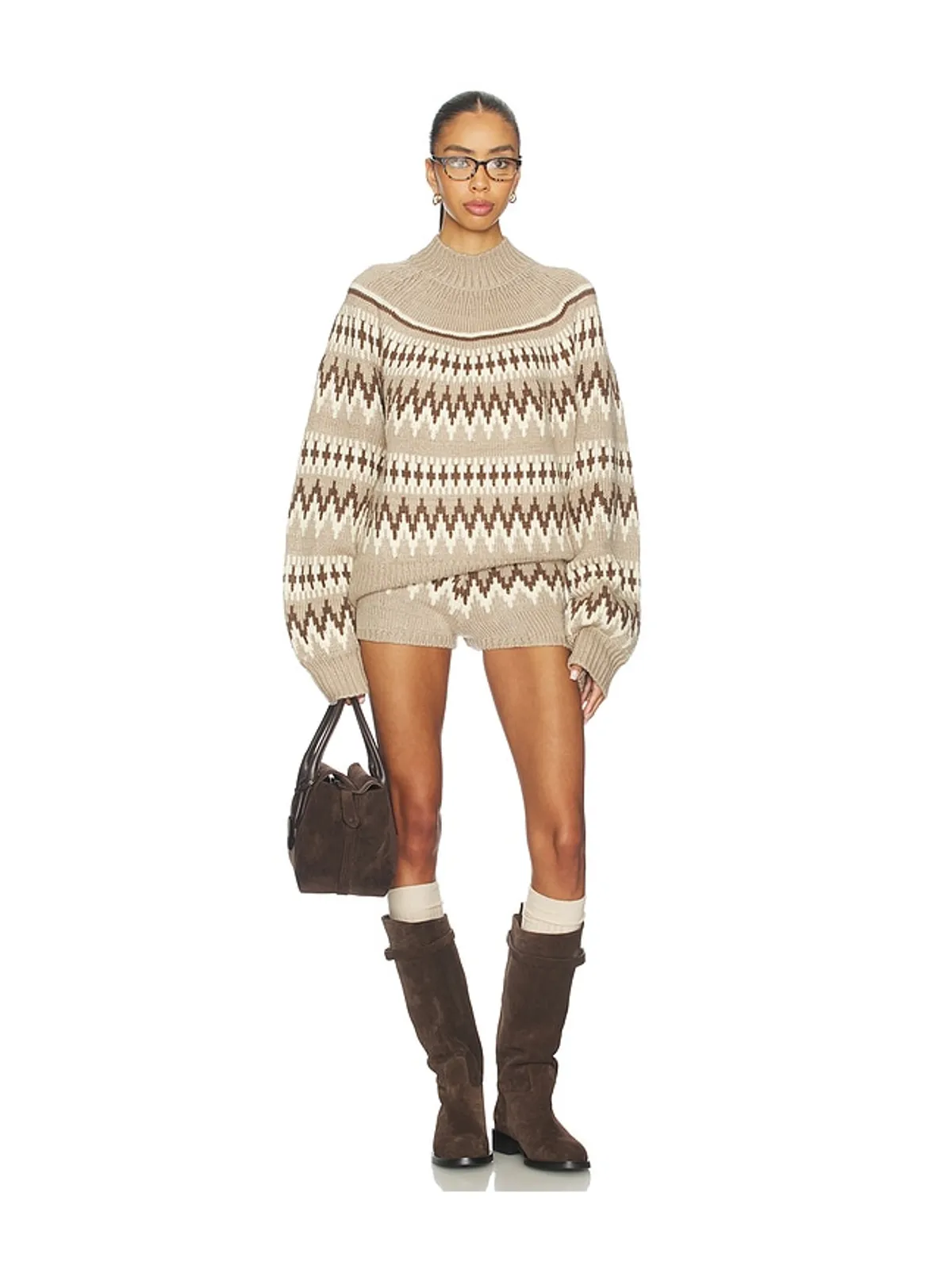 SEROYA ORLY ニットショートパンツ - Tan,Brown. - 画像5