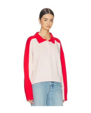 Soft Goat カラーブロックポロシャツ - Pink,Red. - サムネイル2