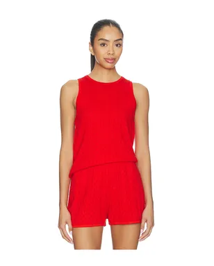 Soft Goat Pointelle Singlet Top - サムネイル1