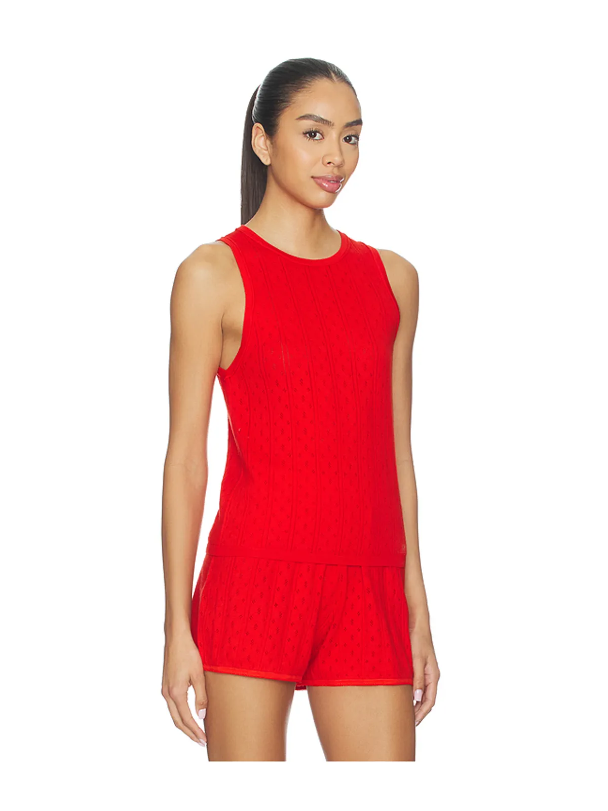 Soft Goat Pointelle Singlet Top - 画像2