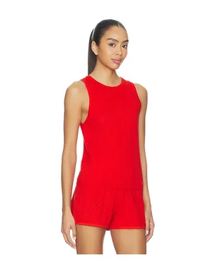 Soft Goat Pointelle Singlet Top - サムネイル2