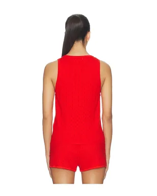 Soft Goat Pointelle Singlet Top - サムネイル3