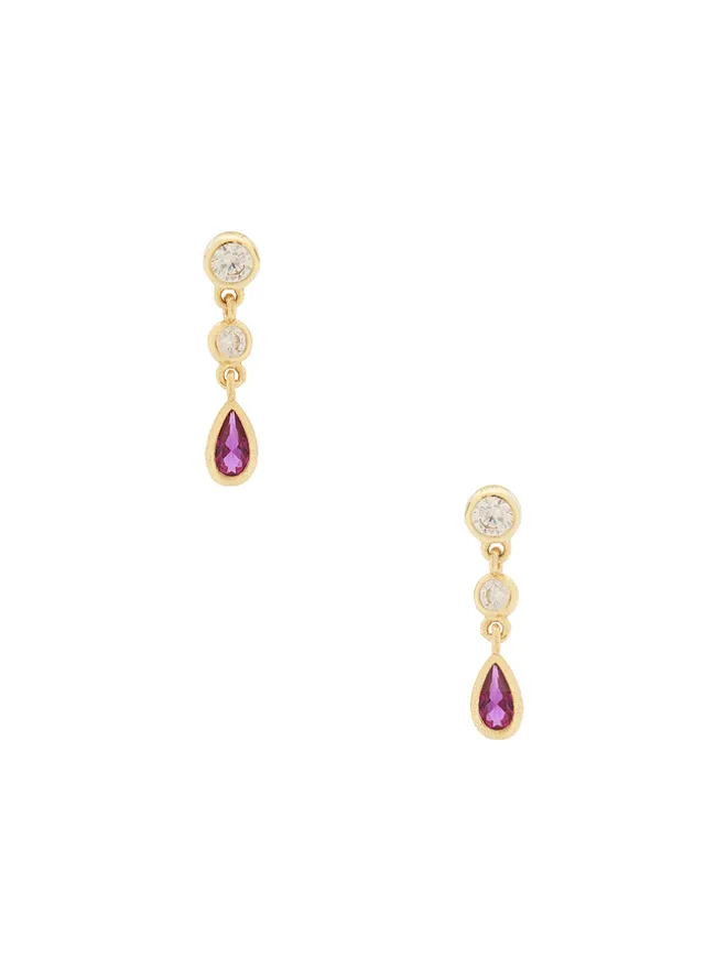 SHASHI SHASHI JENNY イヤリング - Gold, Fuschia.の商品画像