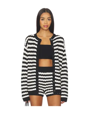 Show Me Your Mumu INEZ カーディガン - Black,White. - サムネイル1