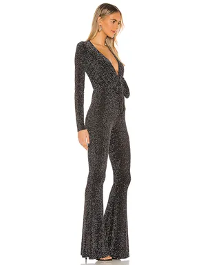 Show Me Your Mumu MARTINA フレアジャンプスーツ - Black,Metallic Silver. - サムネイル2