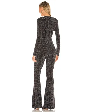 Show Me Your Mumu MARTINA フレアジャンプスーツ - Black,Metallic Silver. - サムネイル3