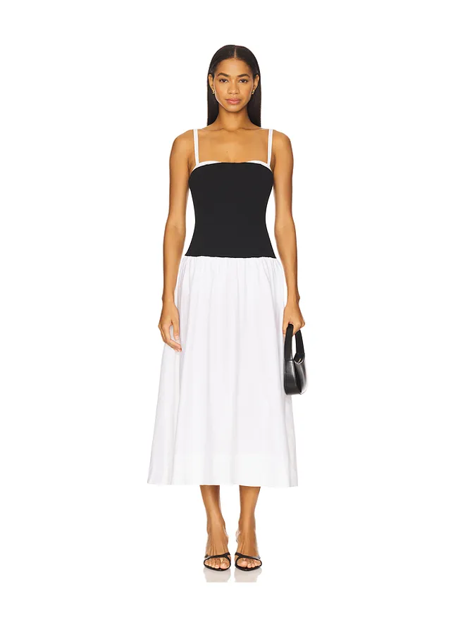 Show Me Your Mumu Show Me Your Mumu HEPBURN ミディ丈ドレス - Black,White.の商品画像