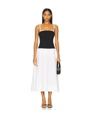 Show Me Your Mumu HEPBURN ミディ丈ドレス - Black,White. - サムネイル1