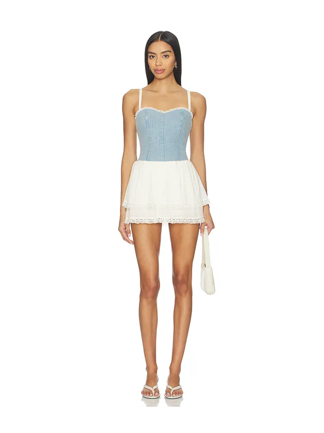 Show Me Your Mumu Show Me Your Mumu GENEVA ドレス - Baby Blue,Cream.の商品画像