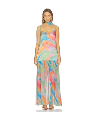 Show Me Your Mumu DAHLIA ドレス - Blue,Pink. - サムネイル1