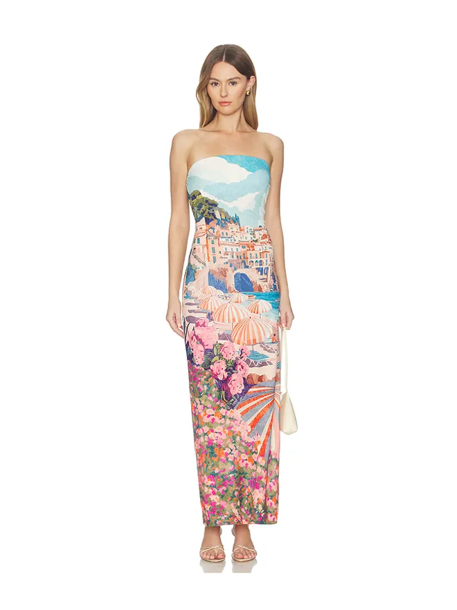 Show Me Your Mumu Show Me Your Mumu TAYLOR チューブドレス - Blue,Blush.の商品画像