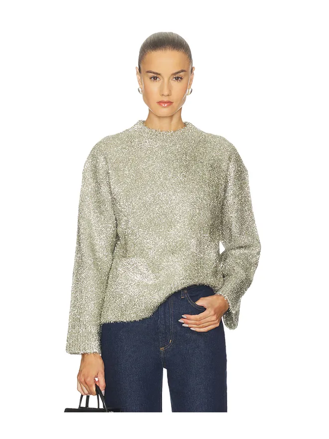 SIMONMILLER SIMONMILLER CHER TINSEL KNIT セーター - Metallic Silver, grey.の商品画像