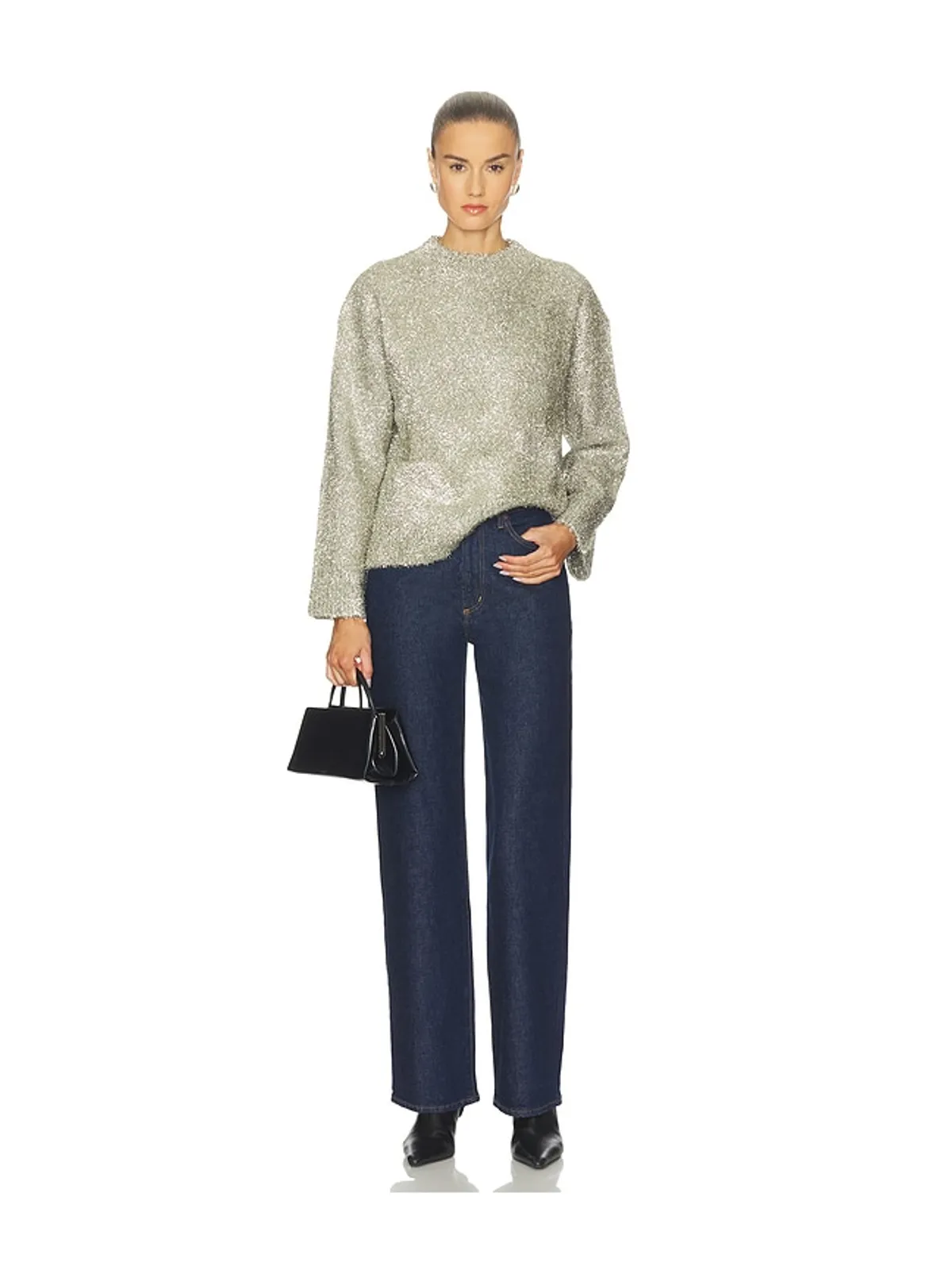 SIMONMILLER CHER TINSEL KNIT セーター - Metallic Silver, grey. - 画像4