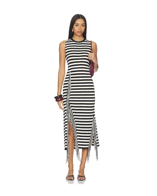 SIMONMILLER SABINE FRINGE KNIT ドレス - Black,White. - サムネイル1