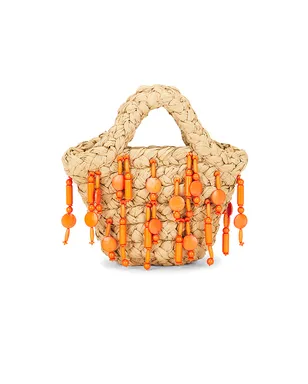 SIMONMILLER BEADED MERCADO ミニトートバッグ - Beige,Orange. - サムネイル1