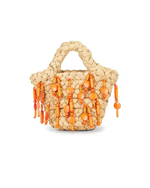 SIMONMILLER BEADED MERCADO ミニトートバッグ - Beige,Orange. - サムネイル2