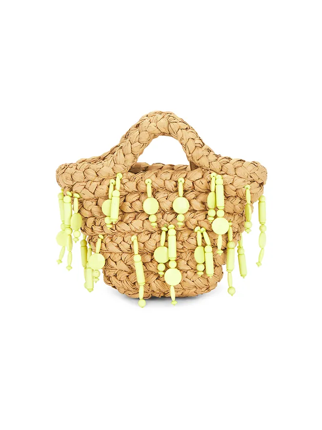 SIMONMILLER SIMONMILLER BEADED SHELLY トートバッグ - Yellow,Neutral.の商品画像