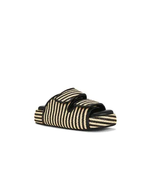 SIMONMILLER STRIPE RAFFIA CRO スライド - Black,Neutral. - サムネイル2