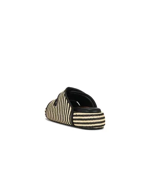 SIMONMILLER STRIPE RAFFIA CRO スライド - Black,Neutral. - サムネイル3