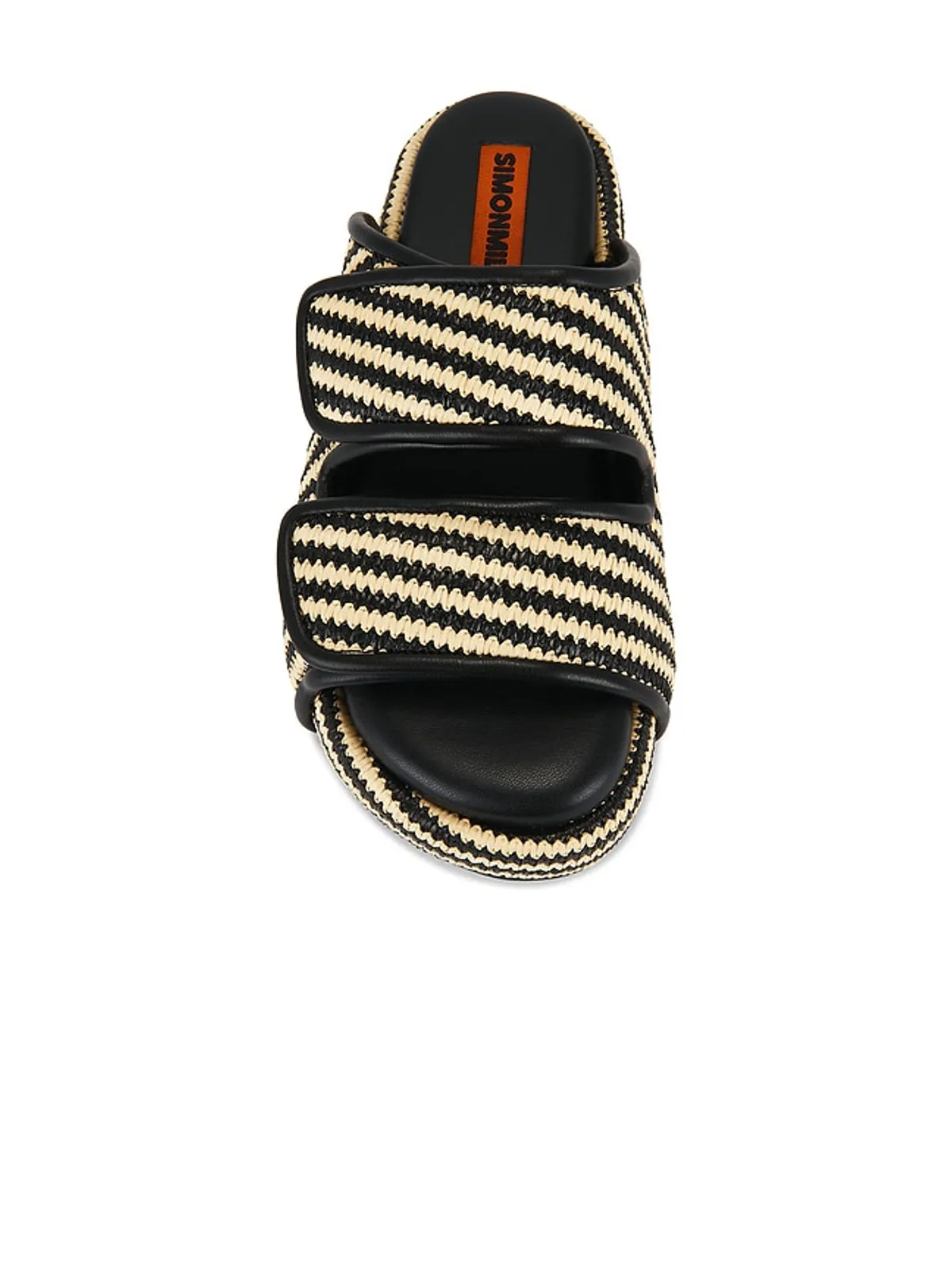 SIMONMILLER STRIPE RAFFIA CRO スライド - Black,Neutral. - 画像4