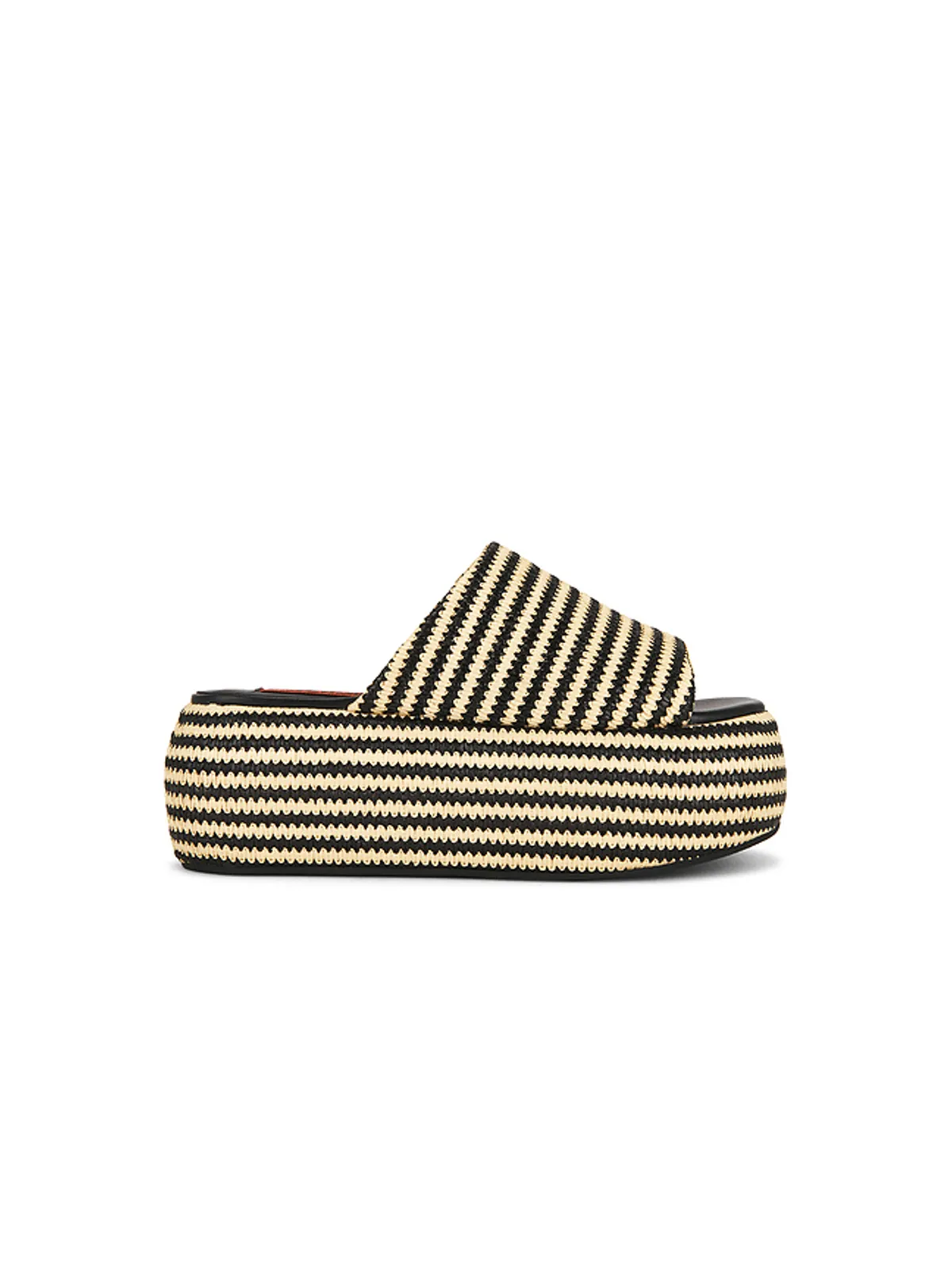 SIMONMILLER STRIPE RAFFIA CLOUDY PLATFORM サンダル - Black,Neutral. - 画像1