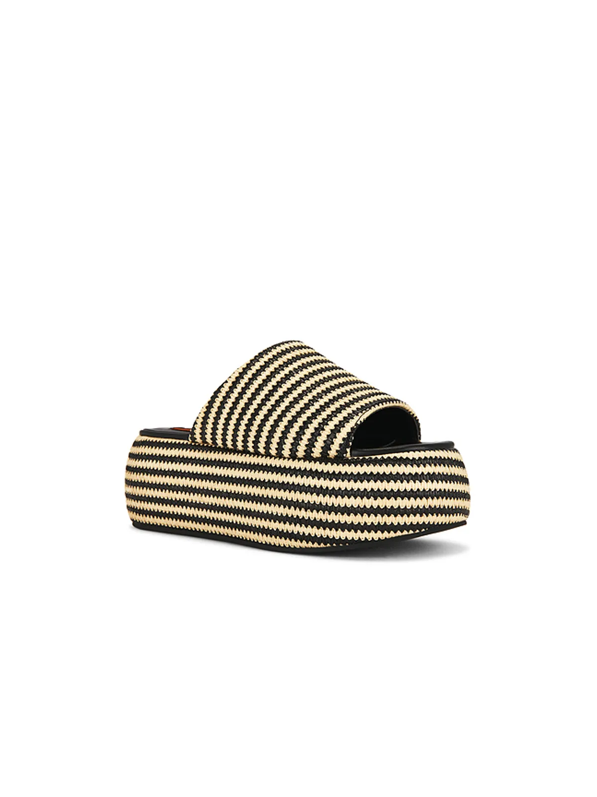 SIMONMILLER STRIPE RAFFIA CLOUDY PLATFORM サンダル - Black,Neutral. - 画像2