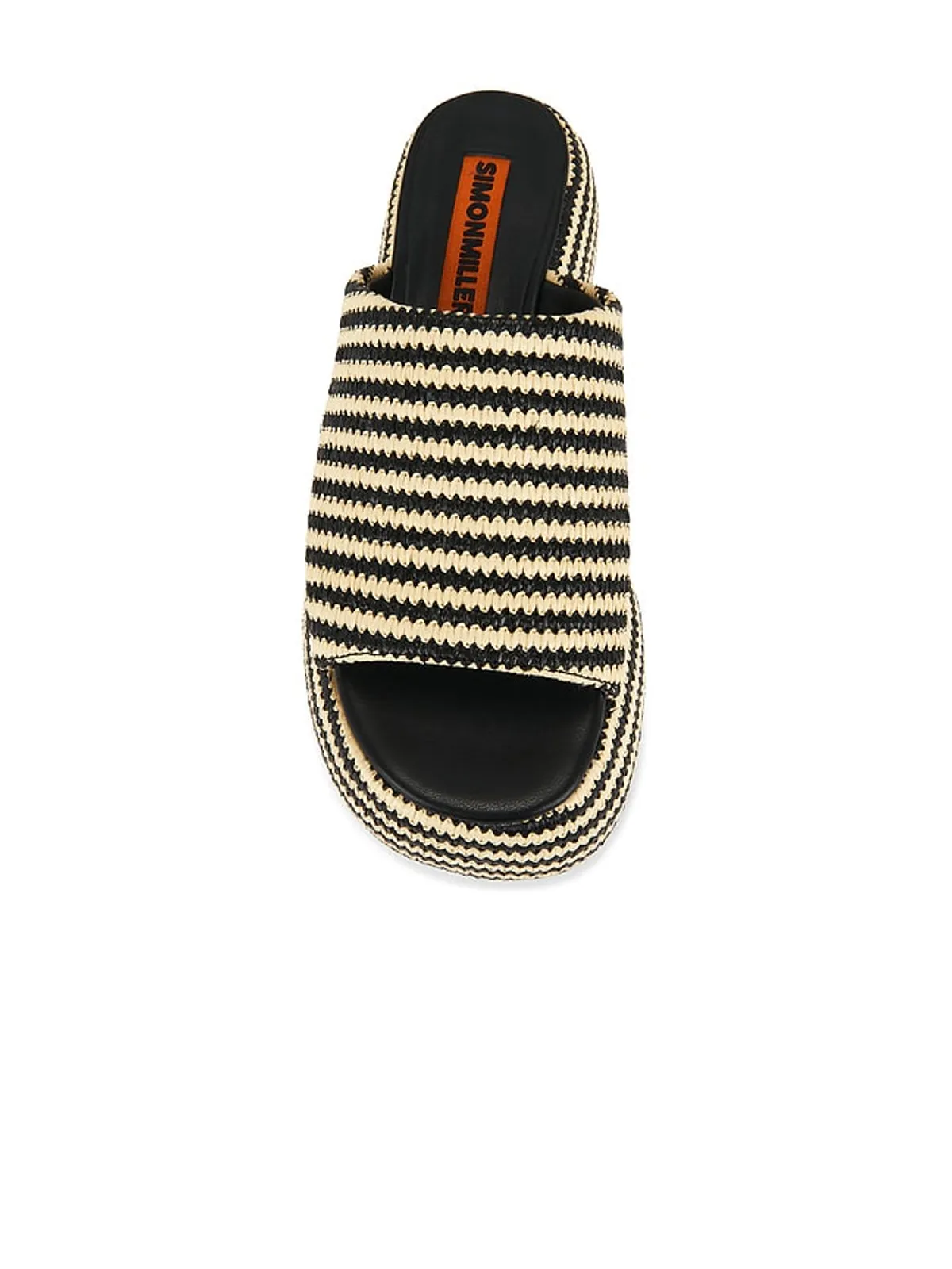 SIMONMILLER STRIPE RAFFIA CLOUDY PLATFORM サンダル - Black,Neutral. - 画像4