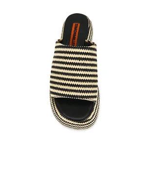 SIMONMILLER STRIPE RAFFIA CLOUDY PLATFORM サンダル - Black,Neutral. - サムネイル4