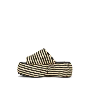 SIMONMILLER STRIPE RAFFIA CLOUDY PLATFORM サンダル - Black,Neutral. - サムネイル5