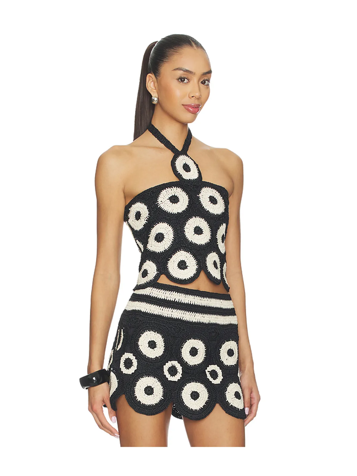 SIMONMILLER ATLAS CROCHET トップ - Black,White. - 画像2