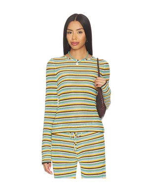 Solid & Striped OLANDRIA トップ - Yellow,Blue. - サムネイル2