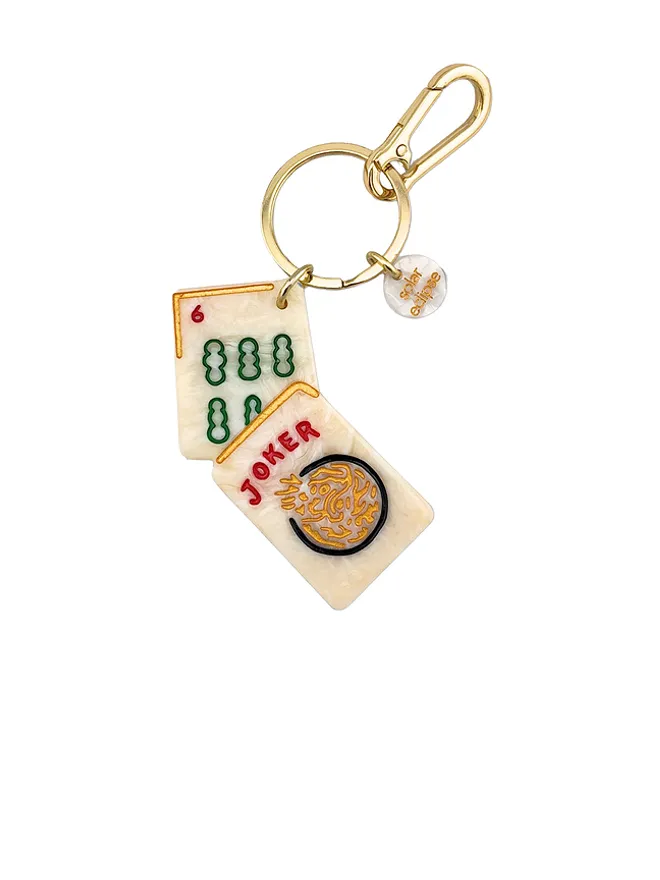 Solar Eclipse Solar Eclipse Hand-painted Mahjong Bag Charm + Keychainの商品画像