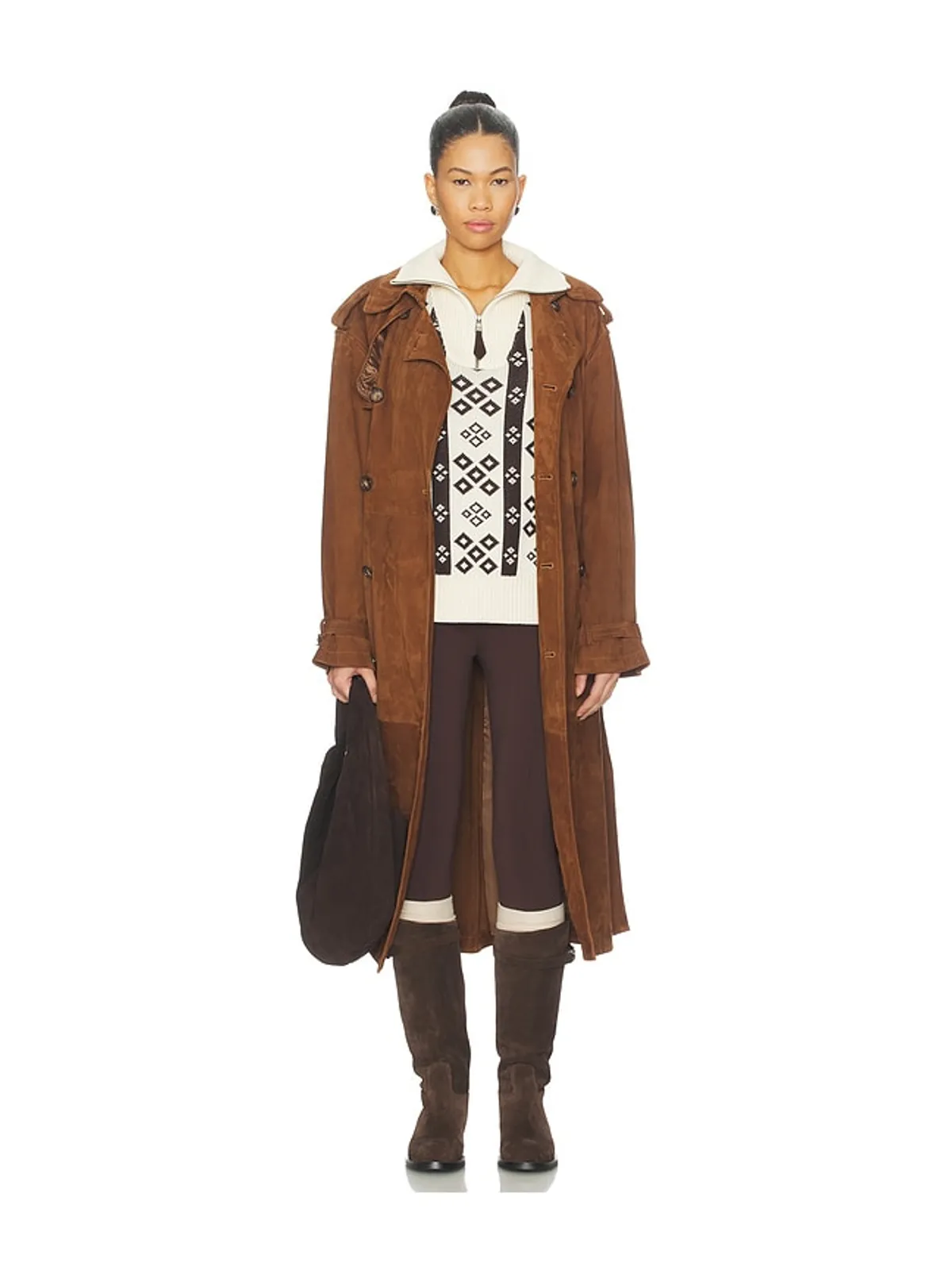 SIEDRES GENEVA セーター - Cream, Brown. - 画像4