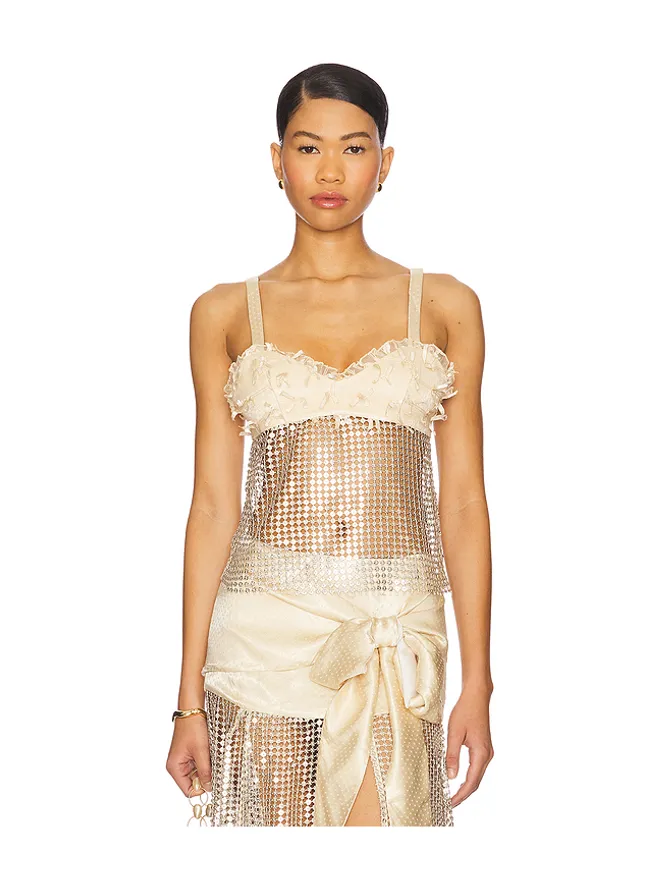 SIEDRES SIEDRES LOCEAN トップ - Cream,Metallic Silver.の商品画像